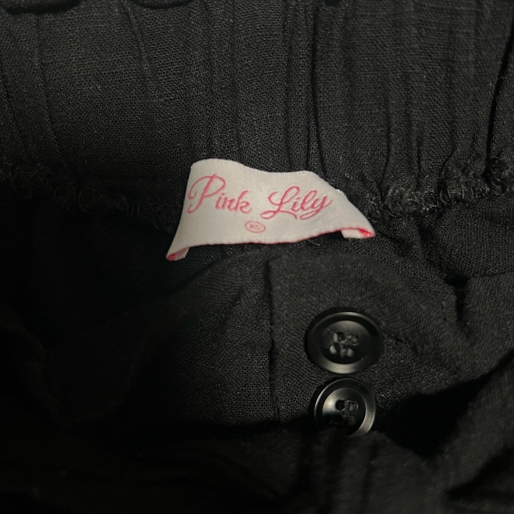 Pink Lily Black High-Waist Tie Shorts - Picture 2 of 3